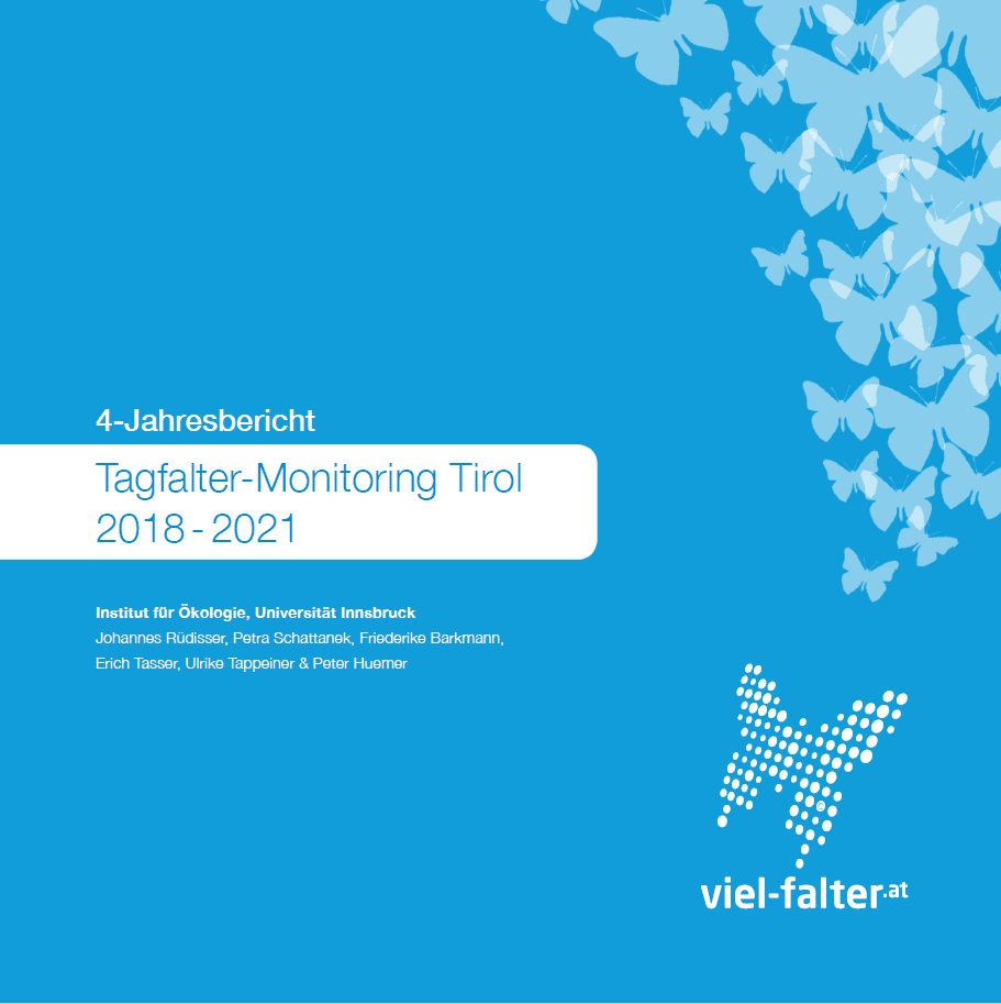 Deckblatt 4 Jahresbericht Viel-Falter Monitoring Tirol (2018 - 2021)