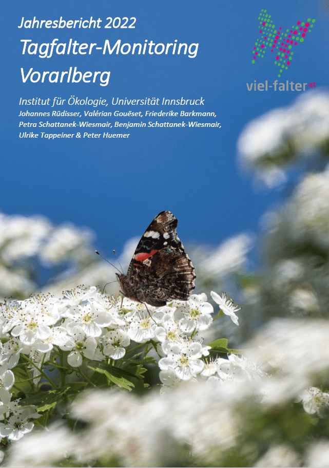 Deckblatt Viel-Falter Jahresbericht 2022 Vorarlberg: Admiral (Vanessa atalanta)